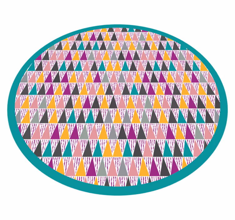 Tapis vinyle géométrique motifs triangulaires - TenStickers
