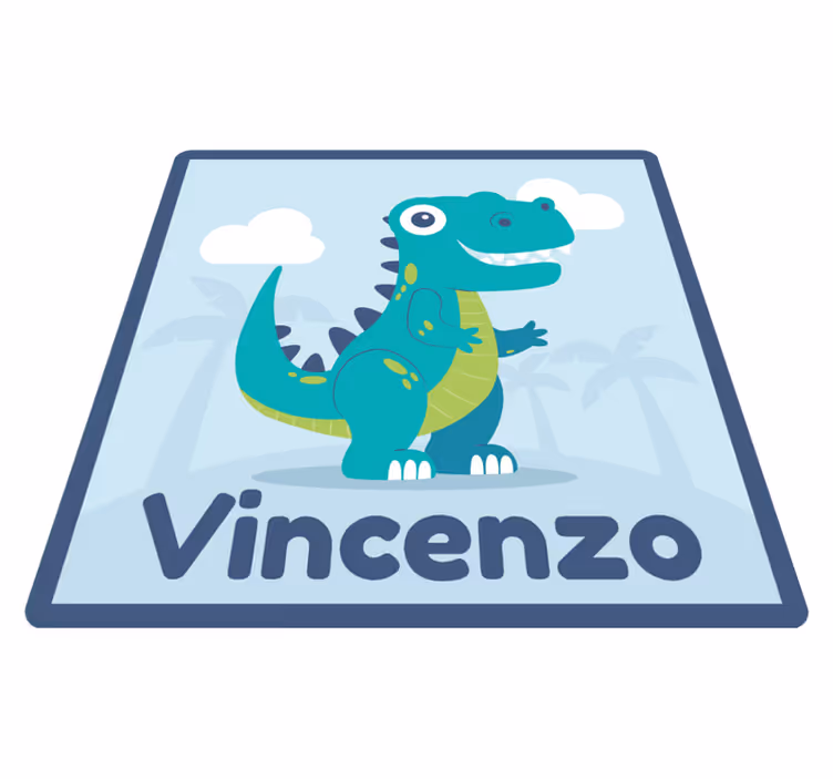 Tapis vinyle bébé illustration de dinosaure personnalisée - TenStickers