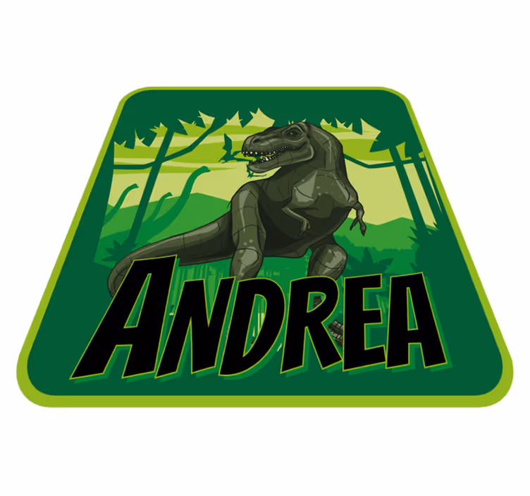 tapis vinyle avec nom Fond de dinosaure réaliste - TenStickers