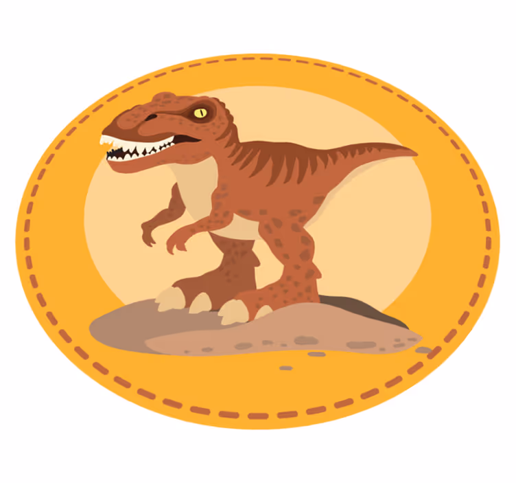 Tapis vinyle pour enfants tapis rond dinosaure - TenStickers