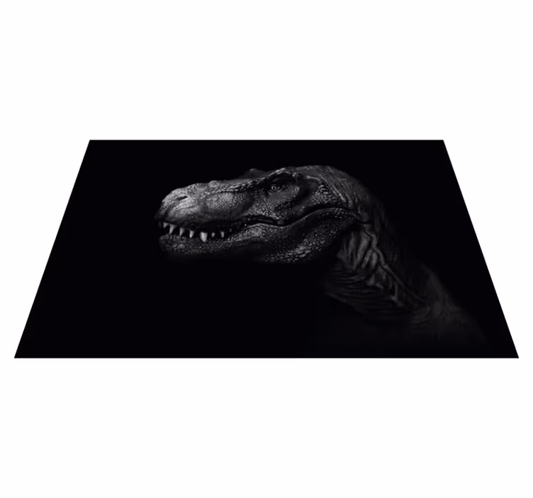Tapis vinyle Dinosaure réaliste sur fond noir - TenStickers