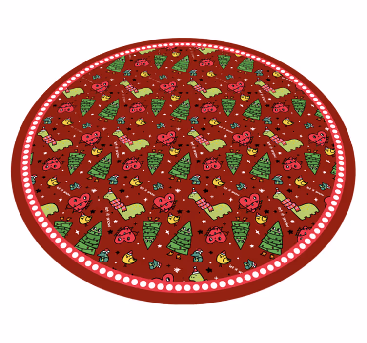 Tapis vinyle noël motif circulaire festif - TenStickers