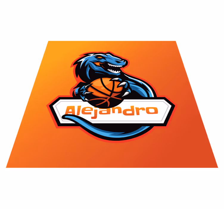 Tapis vinyle personnalisé dinosaure de basket-ball - TenStickers