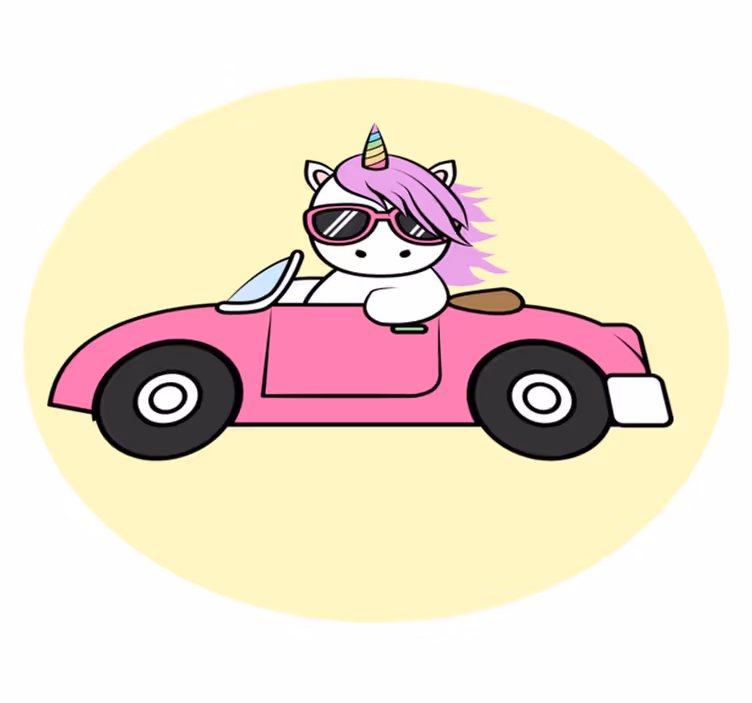 tapis vinyle animal Conduite de licorne cool - TenStickers