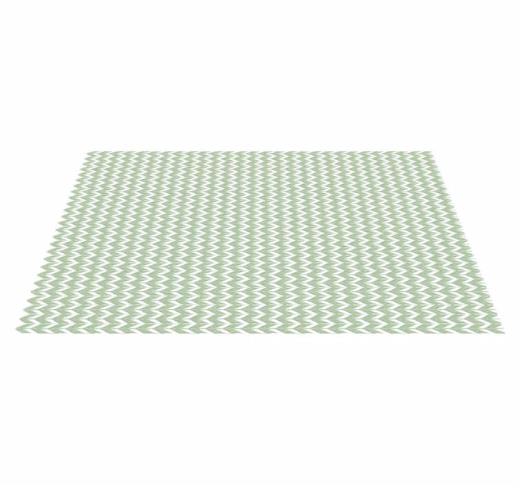 Tapis vinyle géométrique motif à chevrons vert - TenStickers