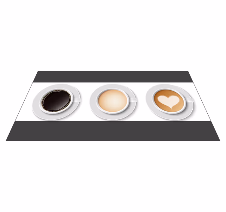 Tapis vinyle cuisine coureur de tasses à café - TenStickers