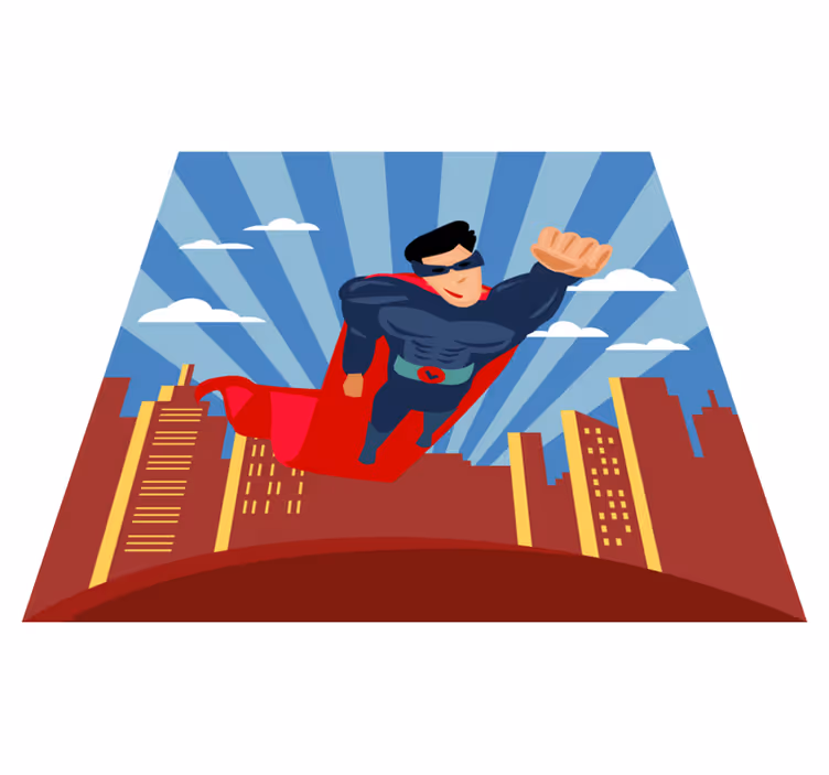 tapis vinyle pour enfants Super-héros volant - TenStickers