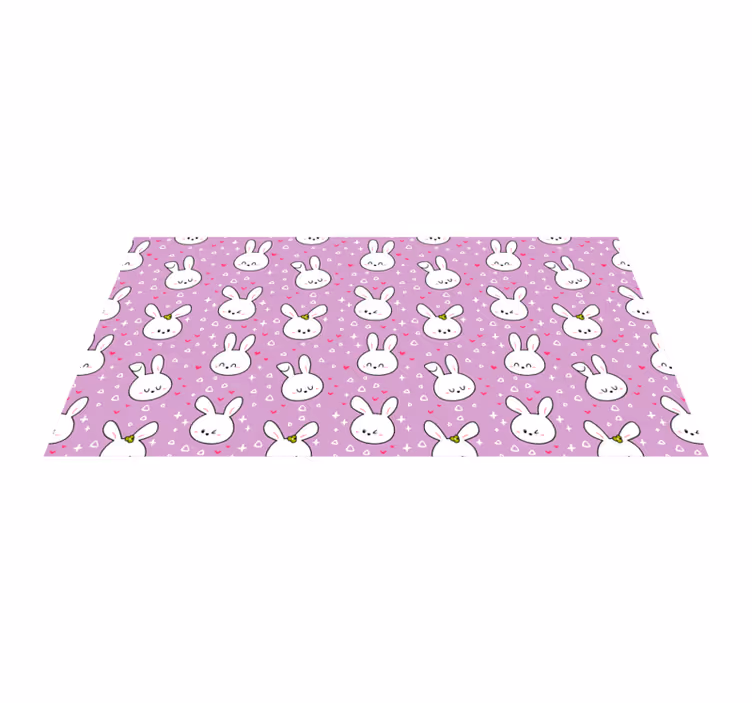 Tapis vinyle bébé modèles de lapin - TenStickers