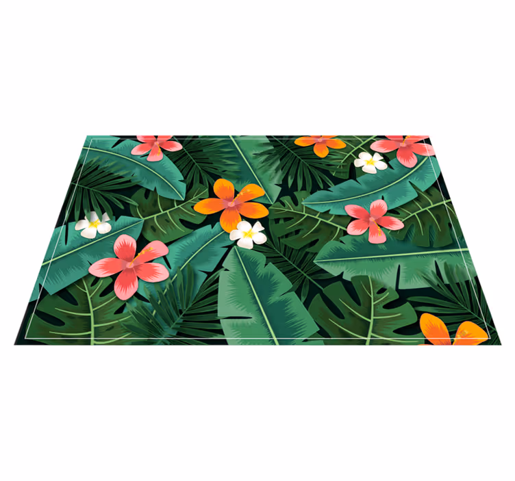 Tapis vinyle plantes ensemble floral tropical - TenStickers