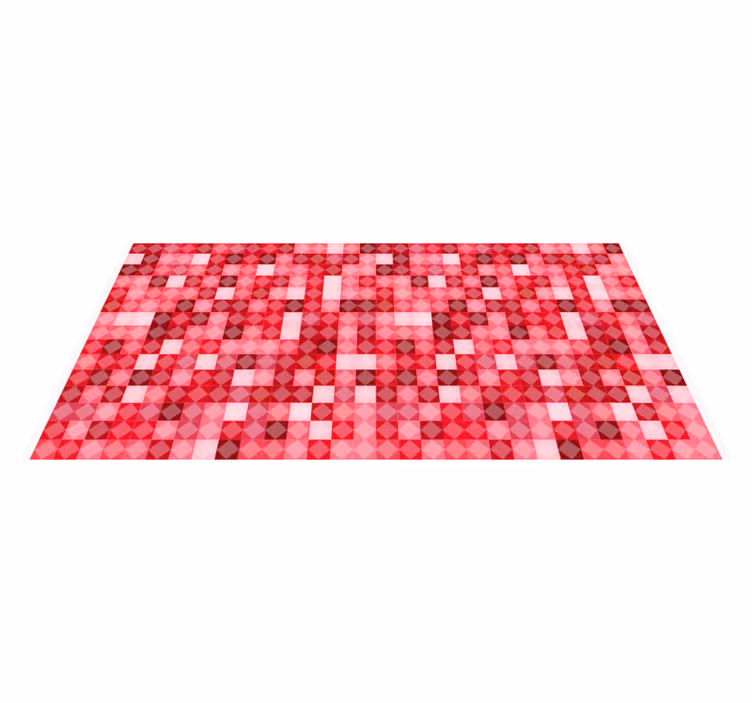 Tapis vinyle géométrique motif géométrique rouge - TenStickers