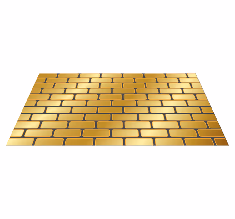 Tapis vinyle imitation parquet modèle de briques dorées - TenStickers