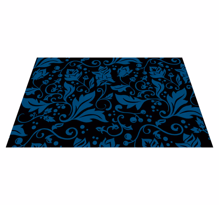 Tapis vinyle plantes motif tourbillon floral - TenStickers