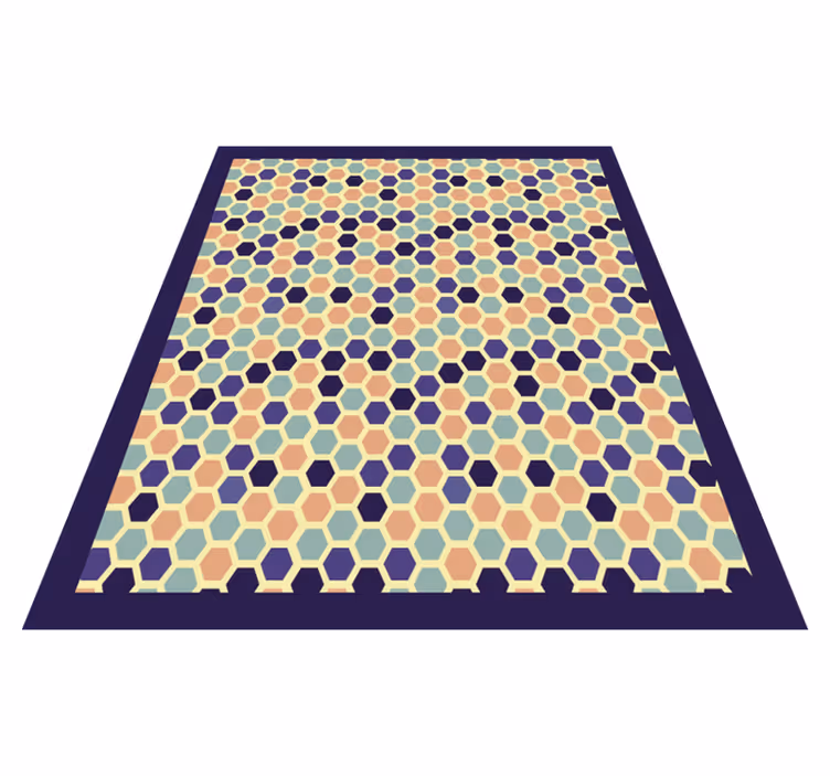 Tapis vinyle géométrique mosaïque hexagonale - TenStickers