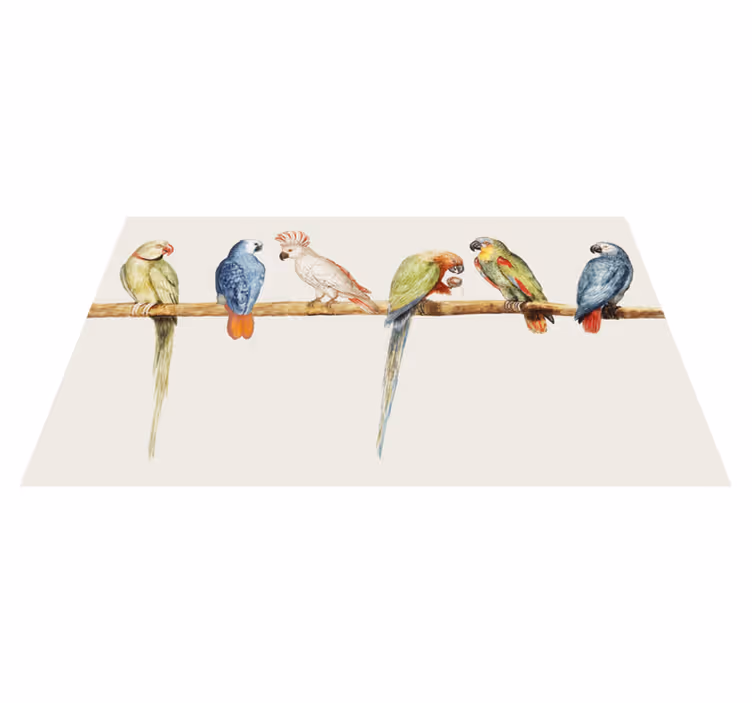 Tapis vinyle animal illustration de perchoir pour perroquet - TenStickers