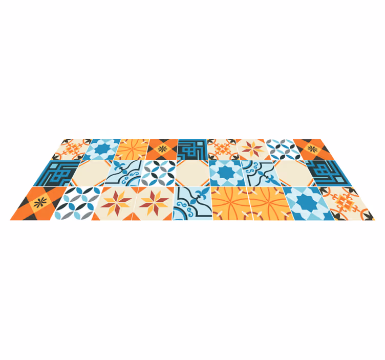 Tapis vinyle carreaux de ciment carreaux à motifs - TenStickers
