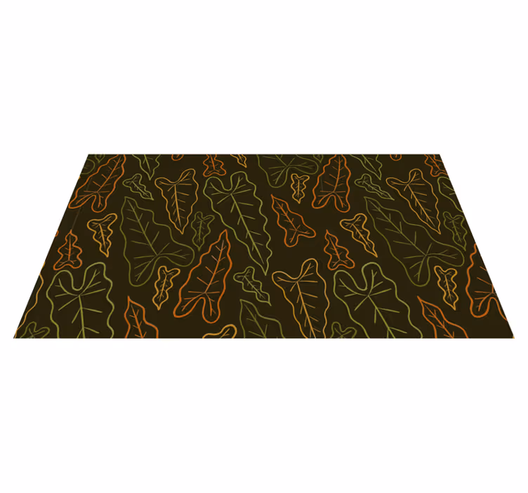 Tapis vinyle plantes contours feuillus - TenStickers