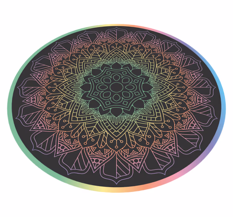 Tapis vinyle mandala méditation de mandalas - TenStickers