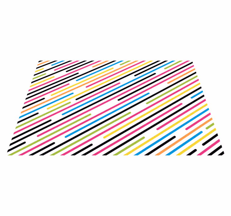 Tapis vinyle rayures rayures diagonales colorées - TenStickers