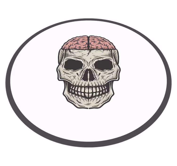 Tapis vinyle pour halloween croquis du crâne exposé - TenStickers