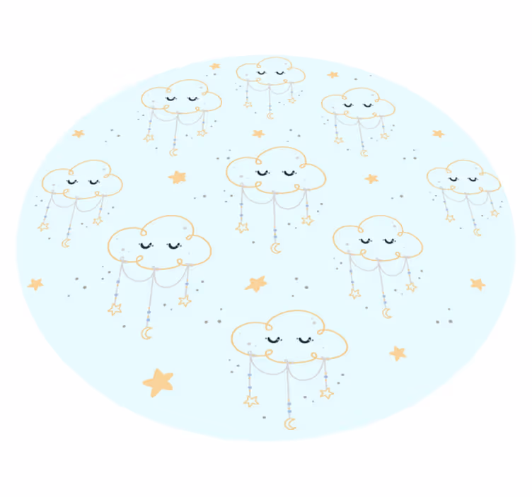 Tapis vinyle bébé paysage nuageux de rêve - TenStickers