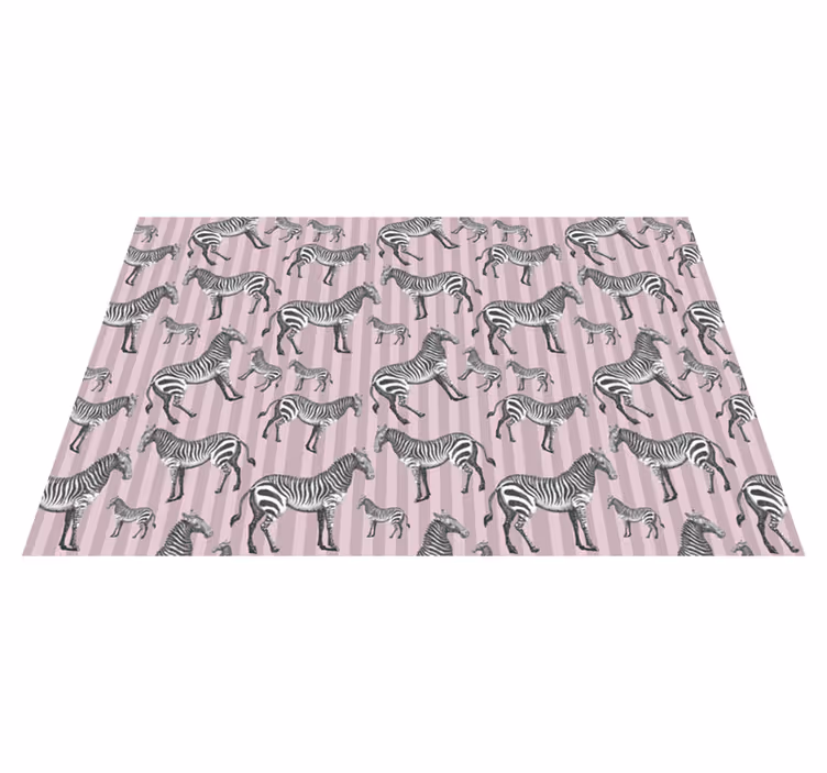 Tapis vinyle motif animal zèbres rayés - TenStickers