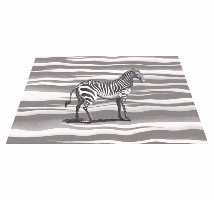 Tapis vinyle motif animal zèbre rayé - TenStickers