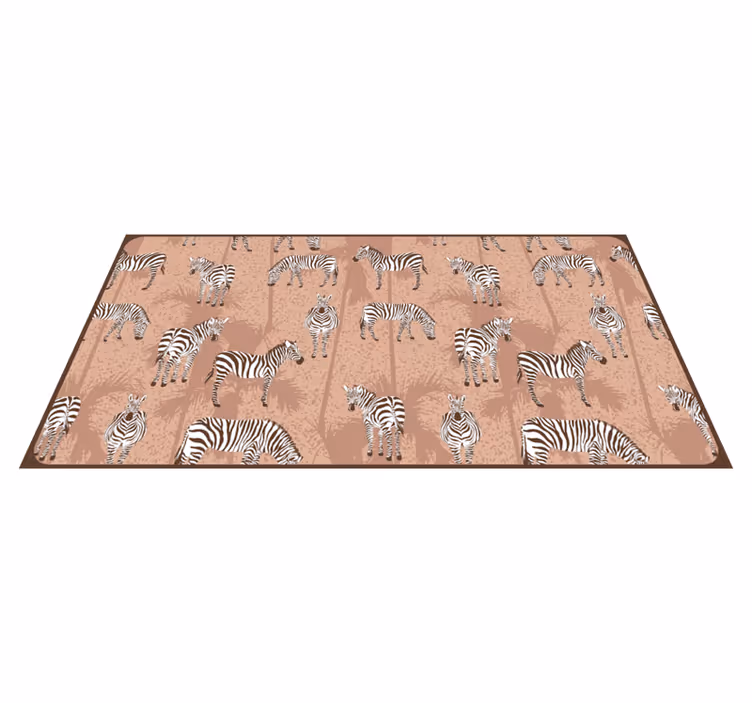 Tapis vinyle motif animal modèle de troupeau de zèbres - TenStickers