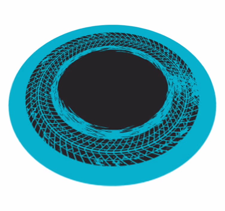 Tapis vinyle rayures tourbillon circulaire turquoise - TenStickers