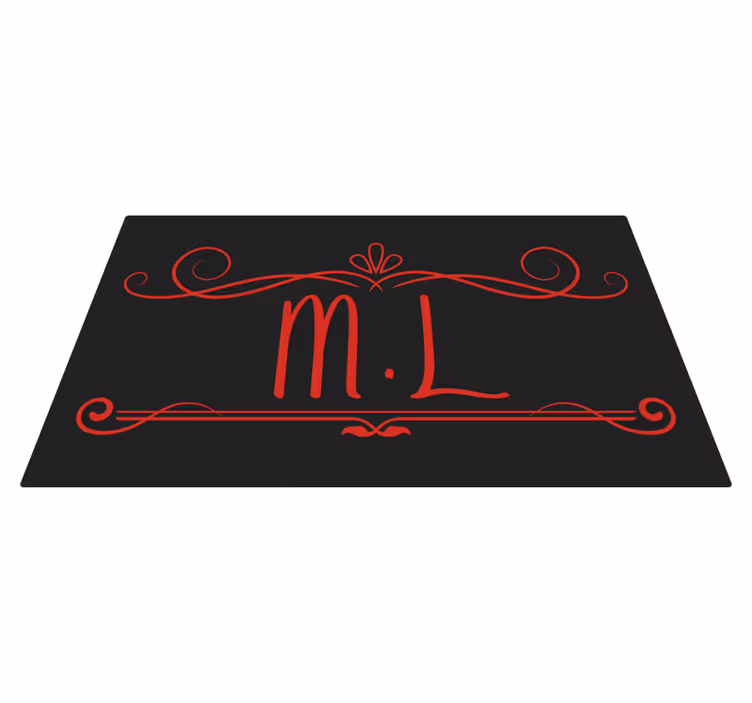 Tapis vinyle personnalisé élégance monogramme - TenStickers
