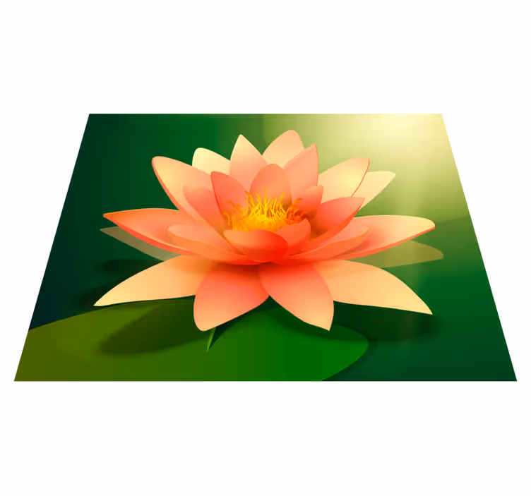 Tapis vinyle plantes lotus en fleurs - TenStickers