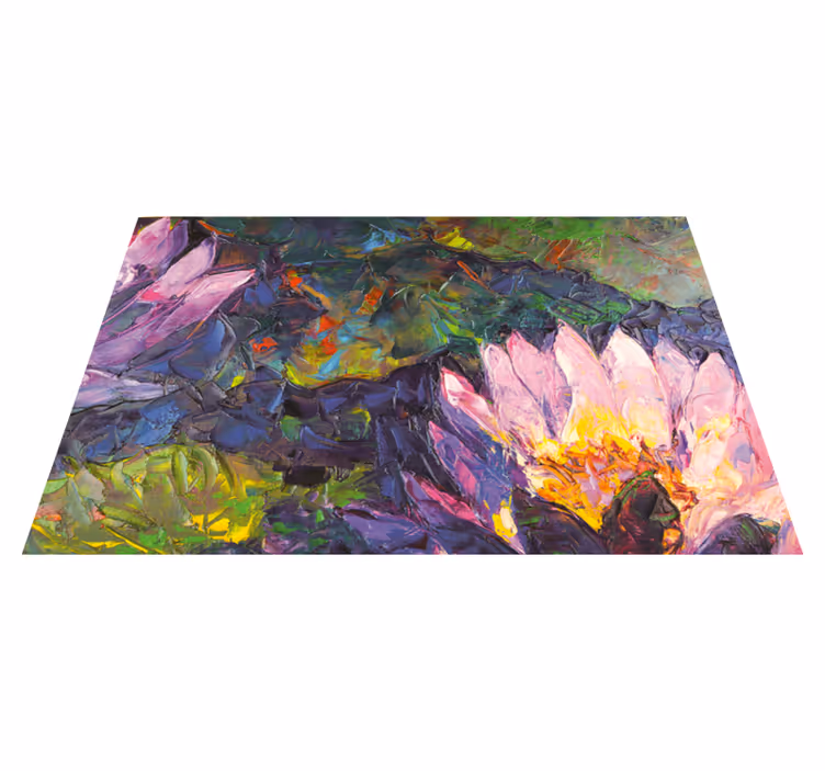 Tapis vinyle Scènes rectangulaires de lotus - TenStickers