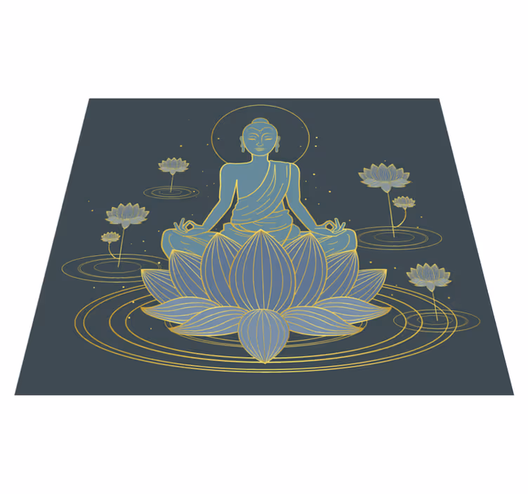 Tapis vinyle mandala bouddha méditatif - TenStickers
