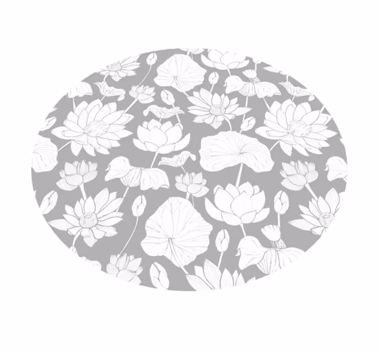 Tapis vinyle plantes floral monochrome - TenStickers