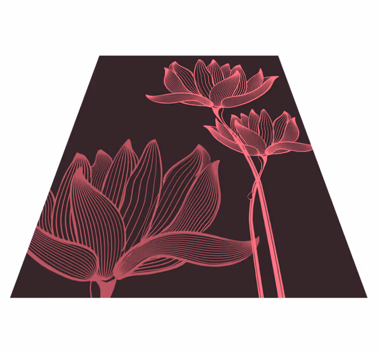 Tapis vinyle plantes contraste floral - TenStickers