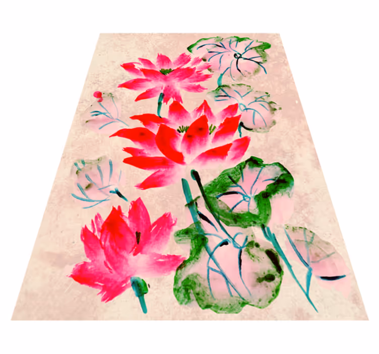 Tapis vinyle plantes fleurs élégantes - TenStickers