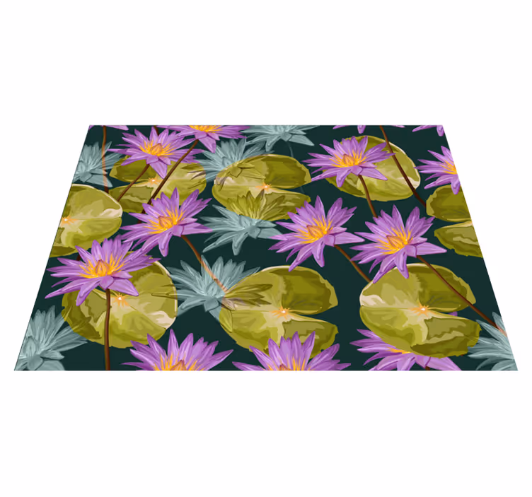 Tapis vinyle plantes nénuphars botaniques - TenStickers