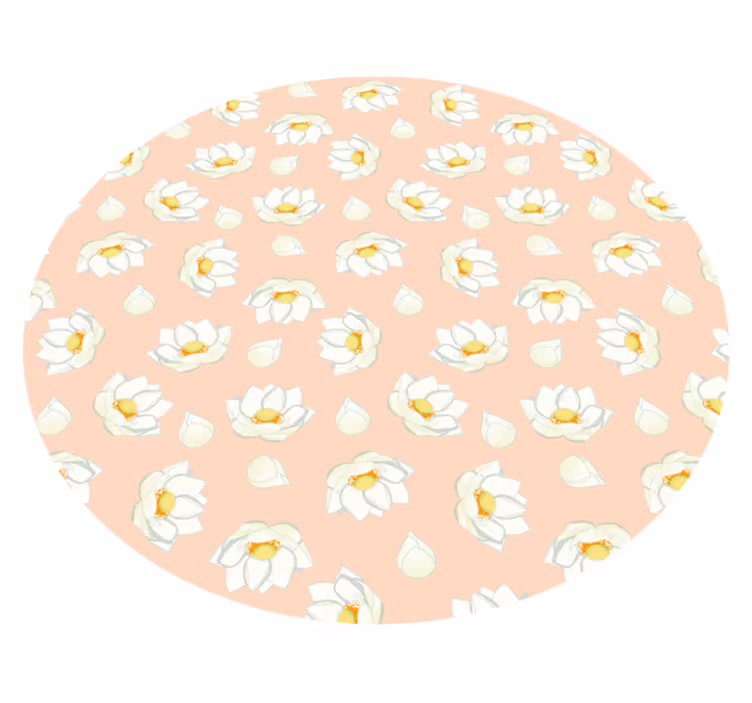 Tapis vinyle salon Pétales de lotus rose - TenStickers