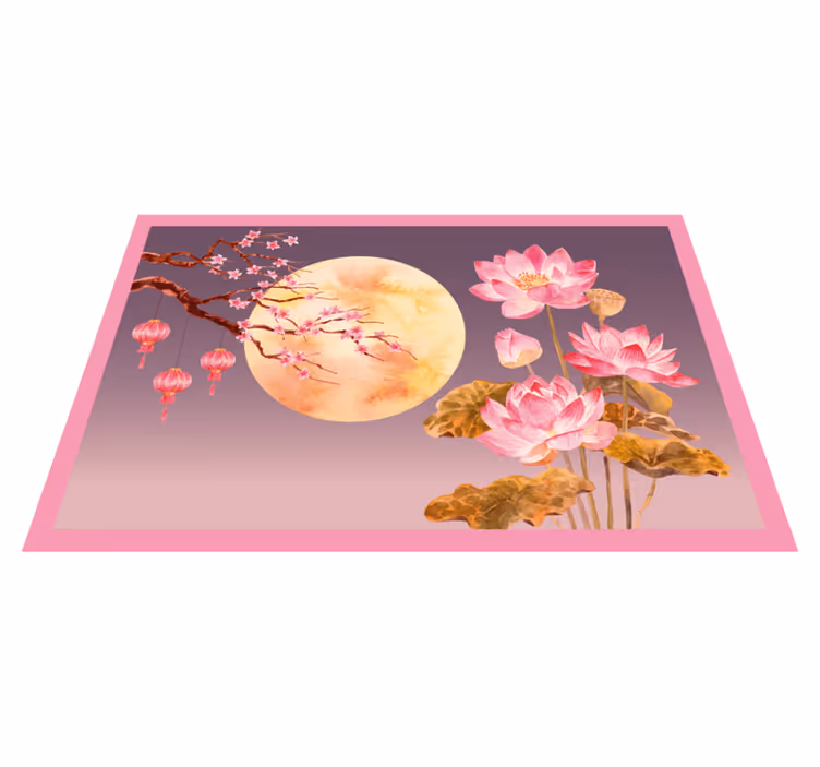 Tapis vinyle plantes clair de lune floral - TenStickers