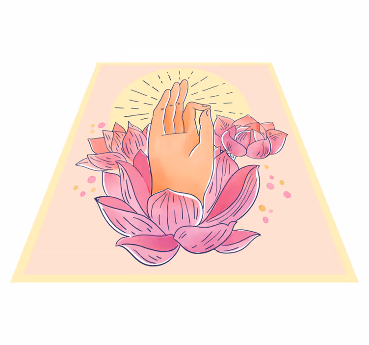Tapis vinyle mandala illustration de fleur spirituelle - TenStickers