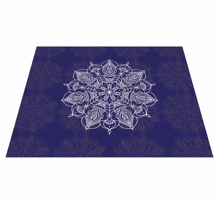 Tapis vinyle mandala design floral complexe - TenStickers