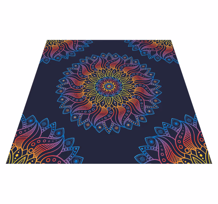 Tapis vinyle mandala motif coloré et vibrant - TenStickers