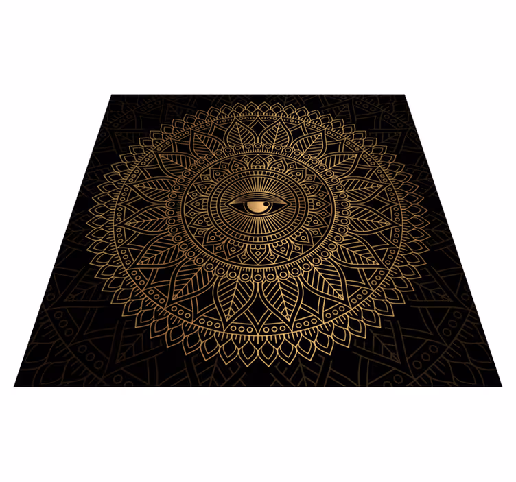 Tapis vinyle mandala centre de mandala œil - TenStickers