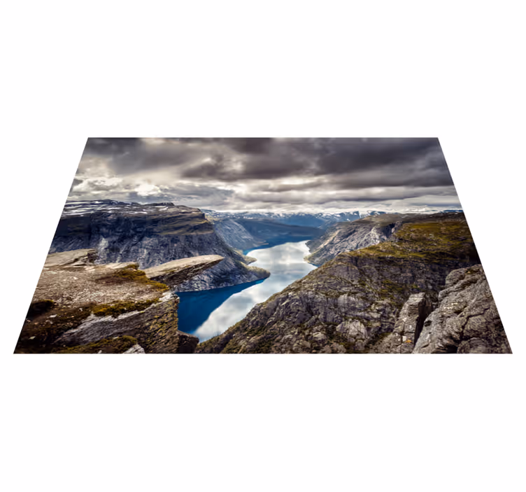 Tapis vinyle salon Trolltunga norvège - TenStickers