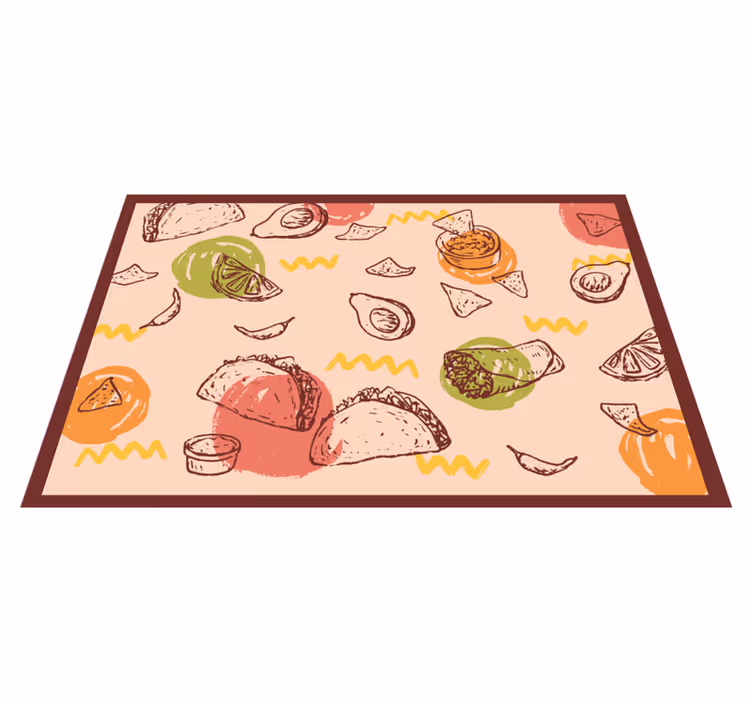 tapis vinyle cuisine Taco de dessin animé mignon - TenStickers