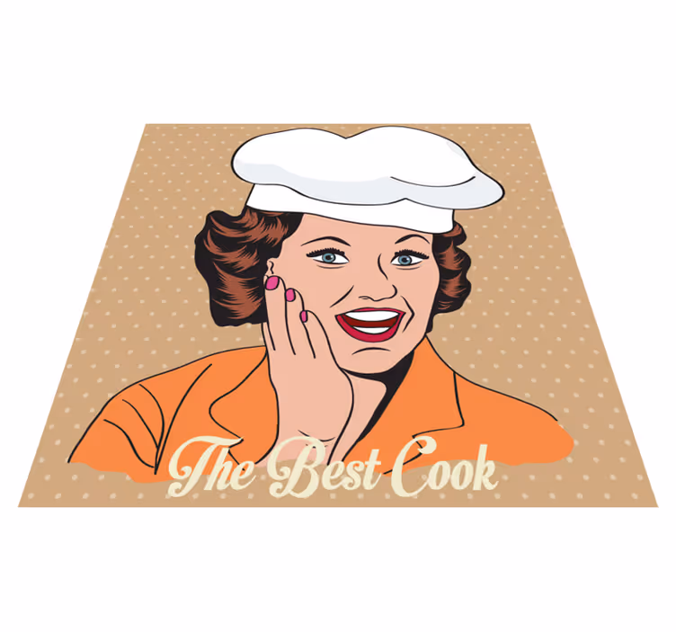 Tapis vinyle citation tapis de cuisine rétro - TenStickers