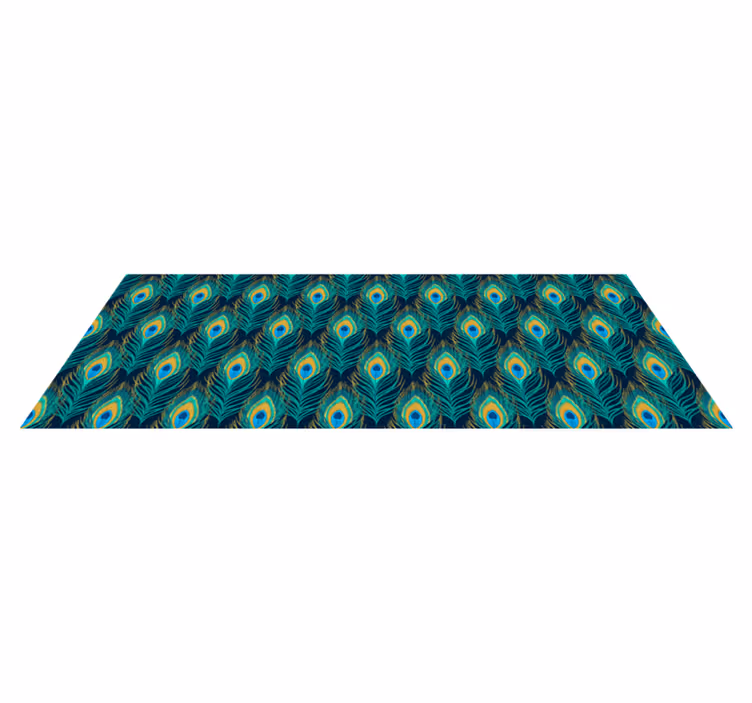 Tapis vinyle animal élégance de plume de paon - TenStickers