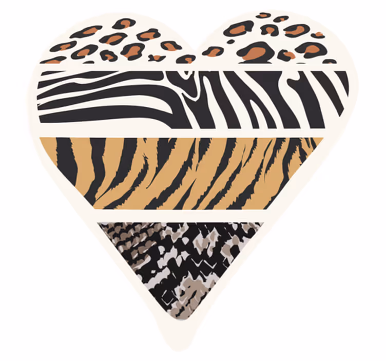 Tapis vinyle motif animal coeur de safari - TenStickers