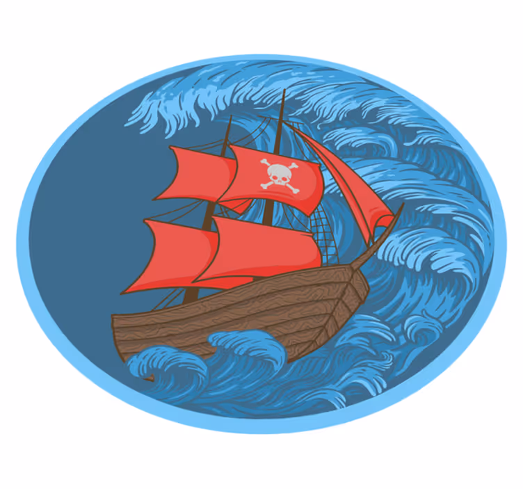 Tapis vinyle jeux récréation des pirates - TenStickers