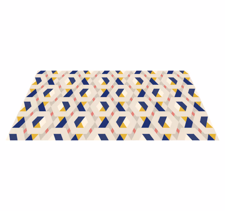 Tapis vinyle design moderne motif géométrique hexagonal - TenStickers