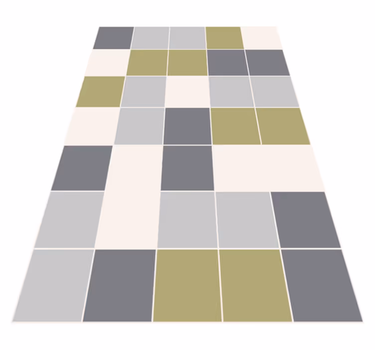 Tapis vinyle carreaux de ciment design géométrique - TenStickers